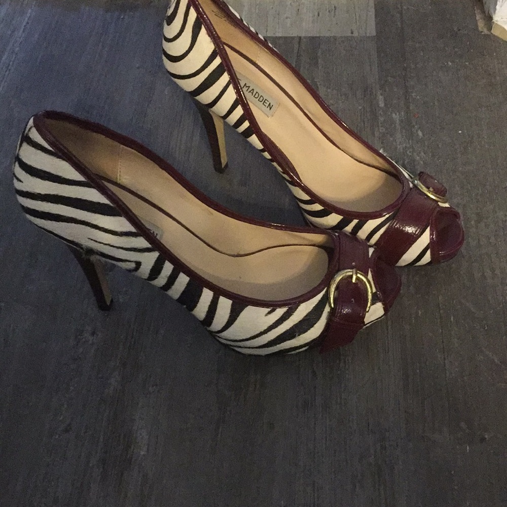 Steve Madden Zebra Fur High Heels